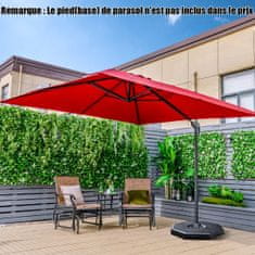Costway Dežnik 300x300x273 cm vinsko rdeč s 3 nastavitvami nagiba