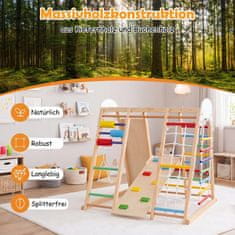 Costway Notranji džungelski igralni center 8-v-1 z gugalnico in opičjimi drogi, barvit