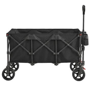 Songmics Zložljiv ročni voziček 52x100x98 cm črne barve