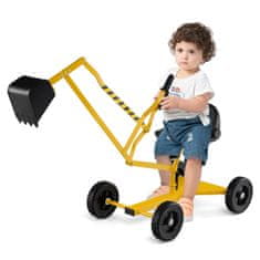 Costway Gradbeni bager z ergonomsko naslonjalo 4 kolesa rumene barve