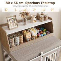 Costway Pasja boks 80 cm siva – Material: vezan les, MDF, kovina