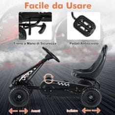 Costway Otroški gokart z nastavljivim sedežem in ročno zavoro, črn