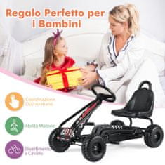 Costway Otroški gokart z nastavljivim sedežem in ročno zavoro, črn