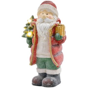 Homestar Figura Božička z drevescem in darilom 3 tople bele LED 50 cm