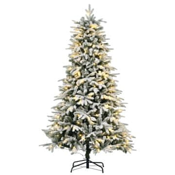 Homestar Umetna božična jelka 180 cm zelena in bela z LED lučmi in umetnim snegom