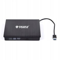 Dexxer Prenosni zunanji pogon CD-DVD bralnik in zapisovalnik USB 3.0 DS202
