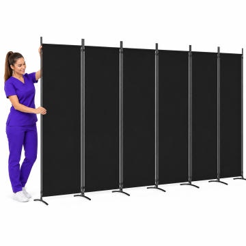 Vidaxl Paravan 6-delni črn 520x180 cm blago