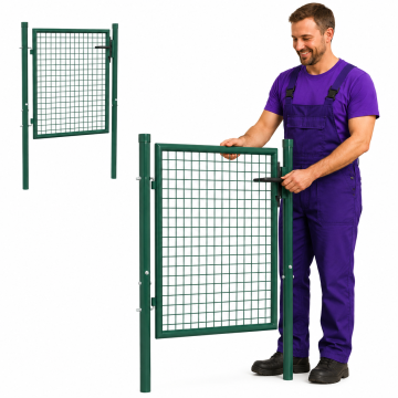 Vidaxl Ograjna vrata iz jekla 100 x 75 cm zelene barve