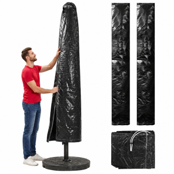 Vidaxl Pokrivalo za senčnik z zadrgo 2 kosa PE 250 cm