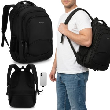 sarcia.eu Peterson Moški nahrbtnik, Z ŽEPOM ZA PRENOSNIK, USB IN JACK, velik POTNI 46x32x17cm 25L