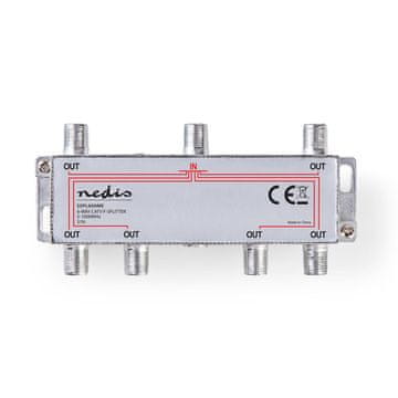 Nedis CATV razdelilnik | 5 - 1000 MHz | vstavljena izguba: 10,0 dB | Število izhodov: 6 | 75 ohmov | Cink
