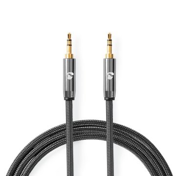 Nedis Stereo avdio kabel | 3,5 mm moški | 3,5 mm moški | Pozlačeno | 5,00 m | Okrogla | Siva / siva s kovino | Škatla s pokritim oknom