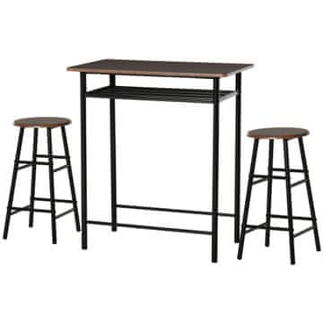 Homestar Komplet barskih miz 3-delni 80x50x90 cm črne barve