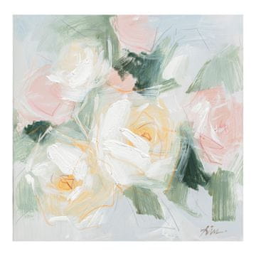 Homestar Oljna slika 100x100 cm pastelni cvetovi