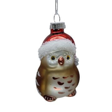 Homestar Božični okrasek SOVA JOY 8 cm steklo