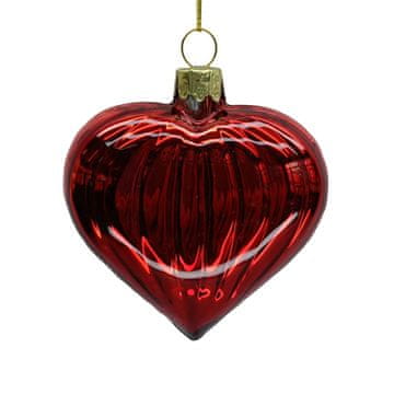 Homestar Božični okrasek JOY HEART 8 cm rdeče steklo