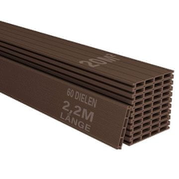 Homestar Deske za teraso WPC 20 m² rjave barve