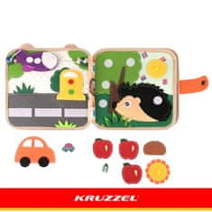 Kruzzel Montessori senzorična knjigica Žirafa z 8 aktivnostmi