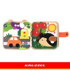 Kruzzel Montessori senzorična knjigica Žirafa z 8 aktivnostmi