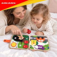 Kruzzel Montessori senzorična knjigica Žirafa z 8 aktivnostmi