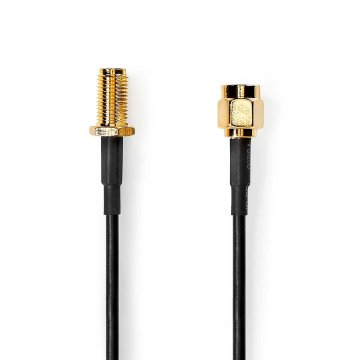 Nedis Antenski kabel | SMA moški | SMA Ženska | Pozlačeno | 50 ohmov | Zaščita z enojno lupino | 3,00 m | Okrogla | PVC | Črna | Oznaka