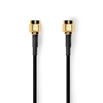 Nedis Antenski kabel | SMA moški | SMA moški | Pozlačeno | 50 ohmov | Zaščita z enojno lupino | 2,00 m | Okrogla | PVC | Črna | Oznaka