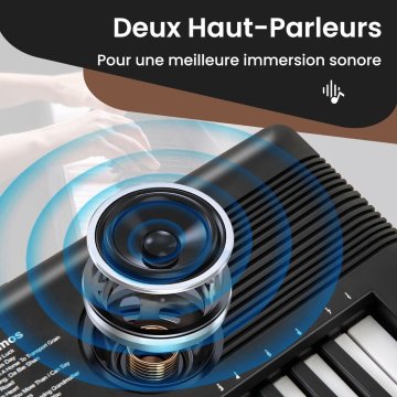 Costway 61-tipkovni klaviaturni klavir za začetnike z mikrofonom, stojalom za note in torbo, črno vijoličen