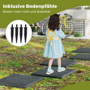 Costway Set 16 vrtnih tlakovcev za poti 39,5x39,5 cm sivi