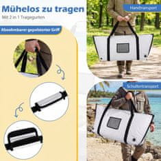 Costway Izolirana torba za ribe 122 cm bela PVC nepredušna z odtočnim ventilom