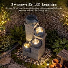 Costway Vrtni vodnjak 28x22x58 cm z LED osvetlitvijo