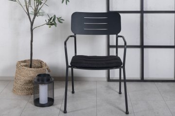 Venture Design Komplet 2 jedilnih stolov z nasloni za roke Nicke 62x56x885 cm črne barve