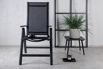 Venture Design 5-položajni vrtni stol, 2 kosa, Albany Light, 67x59x1095 cm, črn