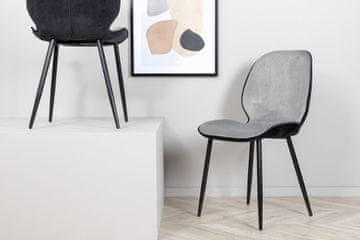 Venture Design Komplet 2 jedilnih stolov Emma 57x47x89 cm črna in siva