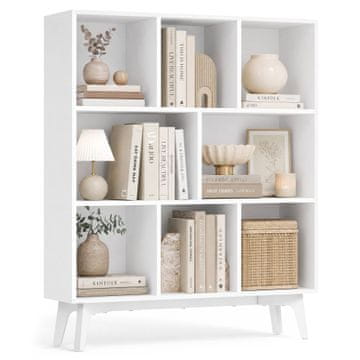 Songmics Knjižna polica 8 predelkov 24x90x107.4 cm oblačno bela