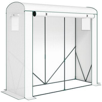 Homestar Toplarna 200x75x188 cm bela z mrežastimi okni in zvijalnimi vrati