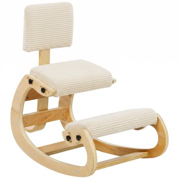 Homestar Ergonomski stol za klečanje z naslonom za hrbet, kremno bel
