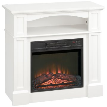 Homestar Električni kamin z 3D LED plamenskim učinkom, ogrevalna zmogljivost 30 m², daljinski upravljalnik, bela črna