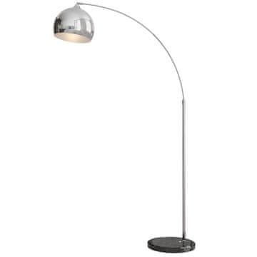 Homestar Stojalna svetilka z nastavljivo višino 170-180 cm, srebrna, črno marmorna podlaga