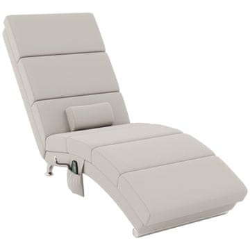 Homestar Električni masažni stol z naslonom za počivanje, ogrevanjem in vibracijami za ledveni del 56x168x84 cm kremno bel