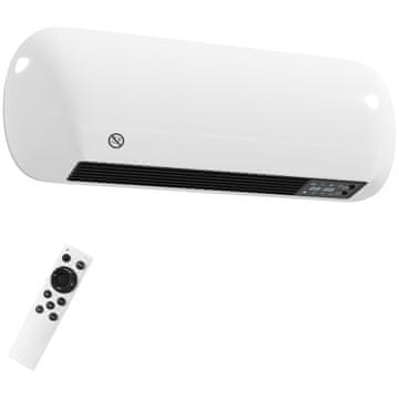 Homestar Stenski grelnik 2000W keramični z ventilatorjem 2 stopnji moči LED zaslon termostat bel