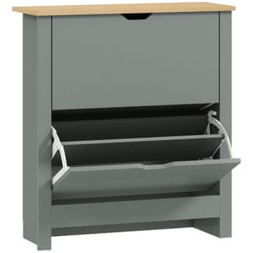 Homestar Omara za čevlje z 2 preklopnima predaloma, nastavljiva pregrada za 8-12 parov čevljev 72x26x80 cm svetlo siva