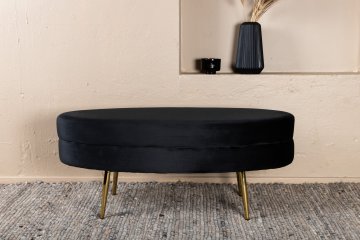 Venture Design Tabure Otto 100x40x41 cm črn in zlat