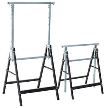 Homestar Nastavljiv komplet delovnih konj 68x58x80-130 cm črn
