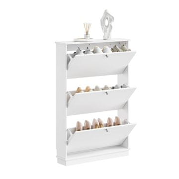 SoBuy Omara za čevlje 76x18x113 cm bela