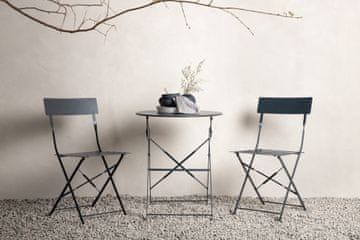 Venture Design Zložljiv bistro set miza 60x71 cm stol 42x80x45 cm temno siva
