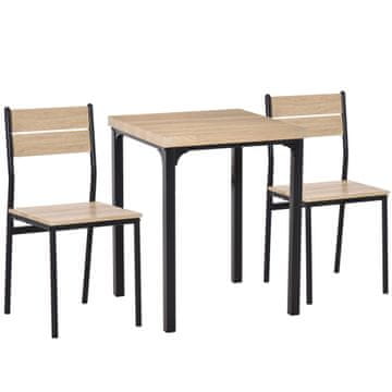 Homestar Jedilna miza komplet 3-delni 60x60x76 cm črna