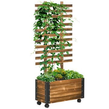 Homestar Dvignjena vrtna greda z mrežo 65x31x147 cm rjava