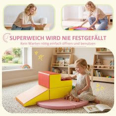 Homestar Pena gradniki 6-delni modularni mehki gradbeni komplet z videzom umetnega usnja za otroke 1-3 leta večbarvni