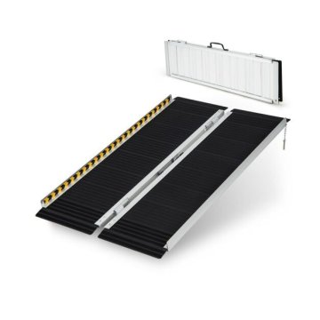 Costway Prenosna aluminijasta invalidska rampa s prehodno ploščo 4 ft