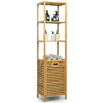Costway Organizator za perilo z 3-nivojskimi policami, naravni